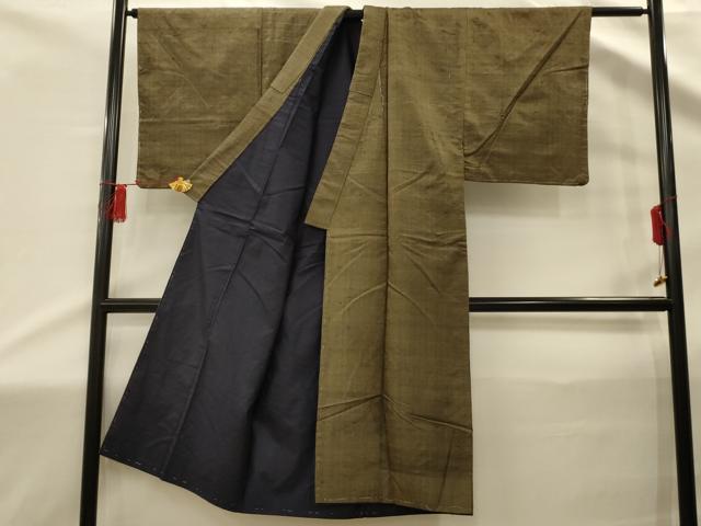 平和屋着物■男性 紬 格子 正絹 逸品 AABD5393sx