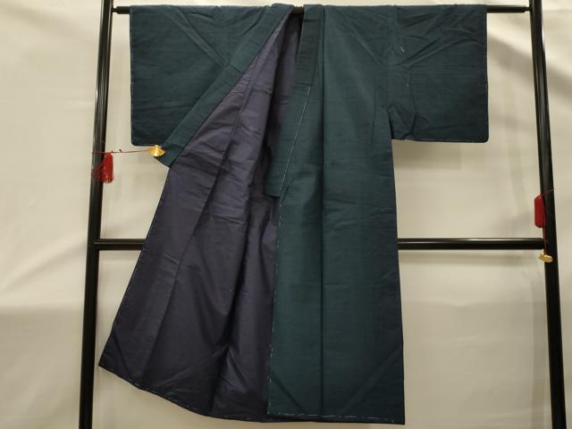 平和屋着物■男性　紬　格子　正絹　逸品　AABD5394sx