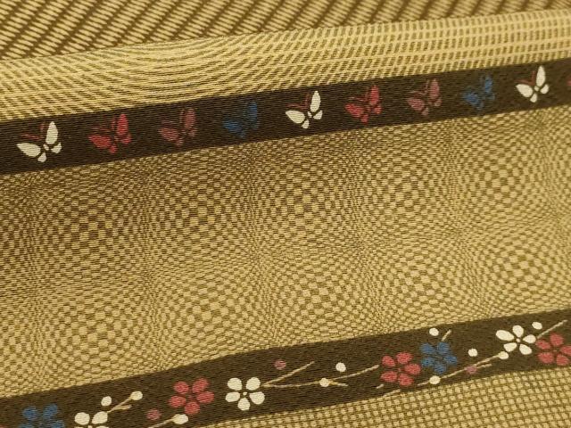 平和屋着物■上質な小紋　横段花蝶文　正絹　逸品　AABD5399sx