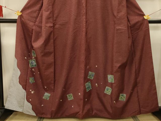 平和屋着物■本場染大島紬　色紙花文　正絹　逸品　AABD5421sx