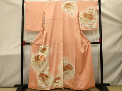 平和屋着物■訪問着　駒刺繍　花鼓文　暈し染め　金彩　正絹　逸品　AABD5428sx