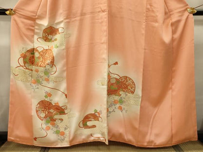 平和屋着物■訪問着　駒刺繍　花鼓文　暈し染め　金彩　正絹　逸品　AABD5428sx