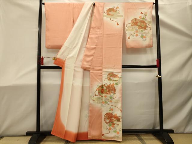 平和屋着物■訪問着　駒刺繍　花鼓文　暈し染め　金彩　正絹　逸品　AABD5428sx