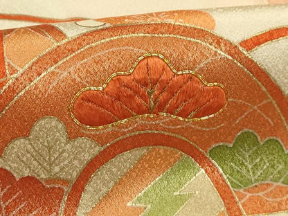 平和屋着物■訪問着　駒刺繍　花鼓文　暈し染め　金彩　正絹　逸品　AABD5428sx