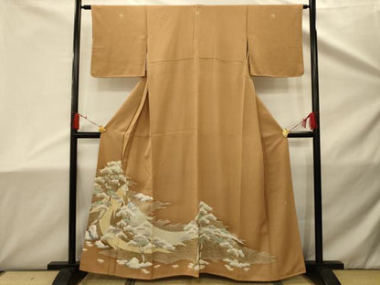 平和屋着物■豪華色留袖　作家物　蓑亀浜松文　金彩　正絹　逸品　AABD5443sx