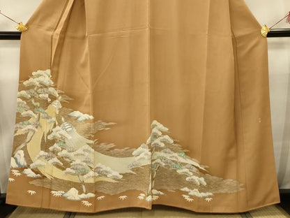 平和屋着物■豪華色留袖　作家物　蓑亀浜松文　金彩　正絹　逸品　AABD5443sx