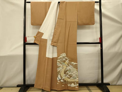 平和屋着物■豪華色留袖　作家物　蓑亀浜松文　金彩　正絹　逸品　AABD5443sx