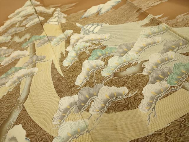 平和屋着物■豪華色留袖　作家物　蓑亀浜松文　金彩　正絹　逸品　AABD5443sx