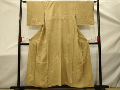 平和屋着物■上質な小紋　流水花文　地紋お越し　正絹　逸品　AABD5456sx