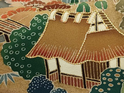平和屋着物■豪華黒留袖 駒刺繍 おくの細道 阿武隈川 暈し染め 金彩 正絹 逸品 AABD5478sx