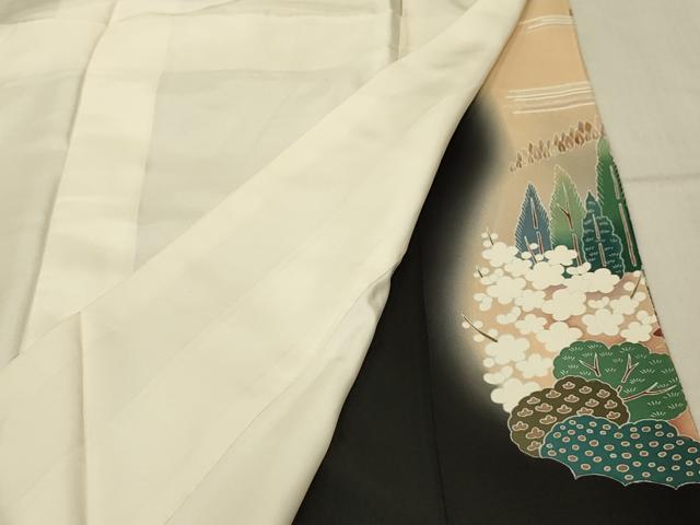 平和屋着物■豪華黒留袖 駒刺繍 おくの細道 阿武隈川 暈し染め 金彩 正絹 逸品 AABD5478sx