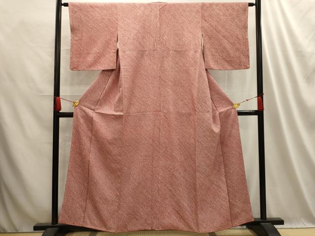 平和屋着物■大変加工の良い総絞り小紋　正絹　逸品　AABD5524sx