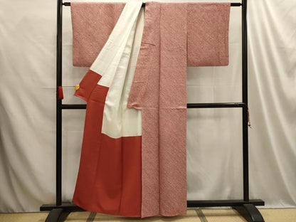 平和屋着物■大変加工の良い総絞り小紋　正絹　逸品　AABD5524sx