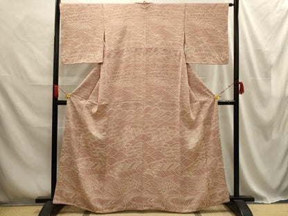 平和屋着物■上質な小紋 流水草花文 正絹 逸品 AABD5573sx