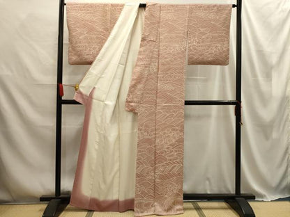 平和屋着物■上質な小紋 流水草花文 正絹 逸品 AABD5573sx