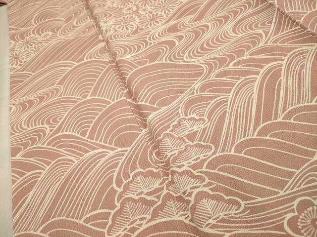 平和屋着物■上質な小紋 流水草花文 正絹 逸品 AABD5573sx