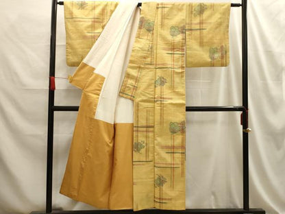 平和屋着物■上質な紬 舞花文 正絹 逸品 AABD5578sx