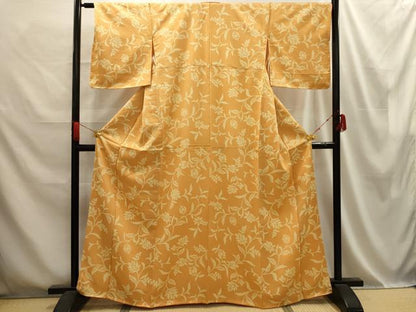 平和屋着物■上質な小紋 更紗花文 正絹 逸品 AABD5581sx