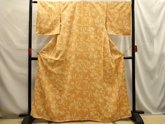 平和屋着物■上質な小紋 更紗花文 正絹 逸品 AABD5581sx