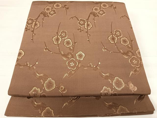 平和屋着物◎六通柄京袋帯　枝梅文　金糸　正絹　逸品　AABD5609yx