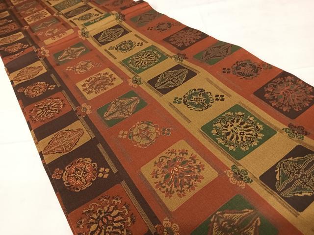 平和屋着物◎全通柄袋帯　花間道　正絹　逸品　AABD5623yx