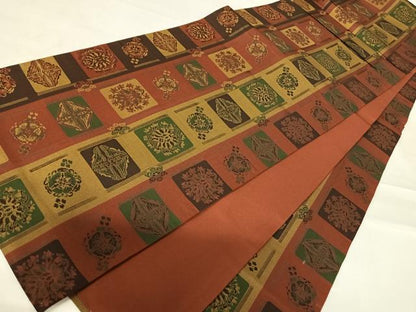 平和屋着物◎全通柄袋帯　花間道　正絹　逸品　AABD5623yx