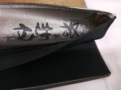 平和屋着物◎六通柄袋帯　文学の旅　引箔　正絹　逸品　AABD5721yx