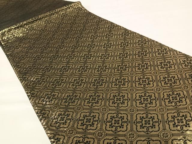 平和屋着物◎両面六通柄袋帯　笠松文　金糸　正絹　逸品　AABD5741yx