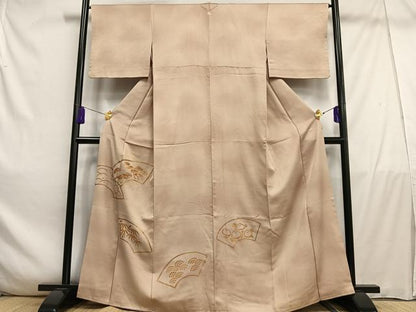 平和屋着物■豪華色留袖　地紙笠松文　金彩　金糸　正絹　逸品　AABD5889oa