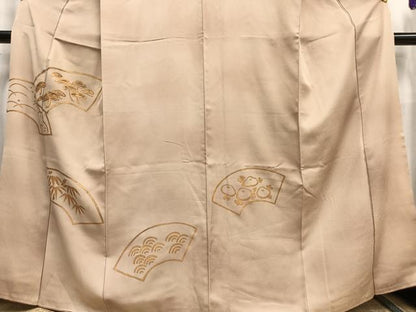 平和屋着物■豪華色留袖　地紙笠松文　金彩　金糸　正絹　逸品　AABD5889oa