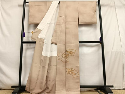 平和屋着物■豪華色留袖　地紙笠松文　金彩　金糸　正絹　逸品　AABD5889oa