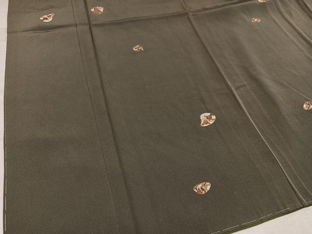 平和屋着物●上質な小紋　貝合わせ花文　金彩　正絹　逸品　未使用　AABD5983ph