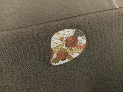 平和屋着物●上質な小紋　貝合わせ花文　金彩　正絹　逸品　未使用　AABD5983ph