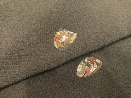 平和屋着物●上質な小紋　貝合わせ花文　金彩　正絹　逸品　未使用　AABD5983ph