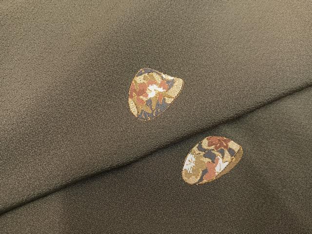 平和屋着物●上質な小紋　貝合わせ花文　金彩　正絹　逸品　未使用　AABD5983ph