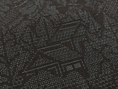 平和屋着物●結城紬 100亀甲 風景樹林文 正絹 逸品 AABD5996ph