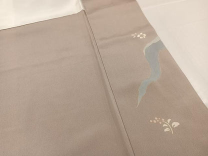 平和屋着物●訪問着 刺繍 飛鳥草花文 金彩 正絹 逸品 AABD6015ph