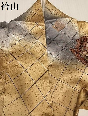 平和屋着物●訪問着 LANVIN ランバン 更紗花文 暈し染め 金彩 正絹 逸品 AABD6037ph