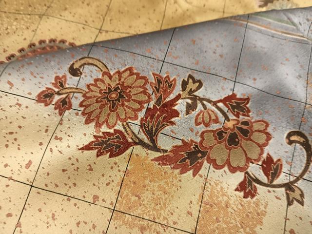 平和屋着物●訪問着 LANVIN ランバン 更紗花文 暈し染め 金彩 正絹 逸品 AABD6037ph