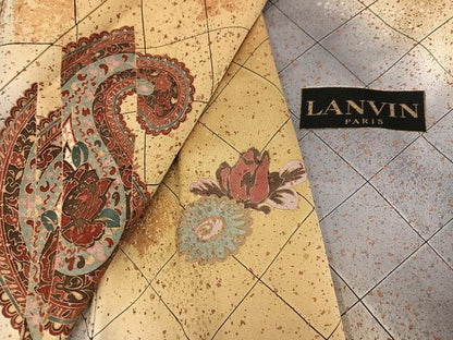 平和屋着物●訪問着 LANVIN ランバン 更紗花文 暈し染め 金彩 正絹 逸品 AABD6037ph