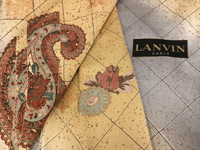 平和屋着物●訪問着 LANVIN ランバン 更紗花文 暈し染め 金彩 正絹 逸品 AABD6037ph