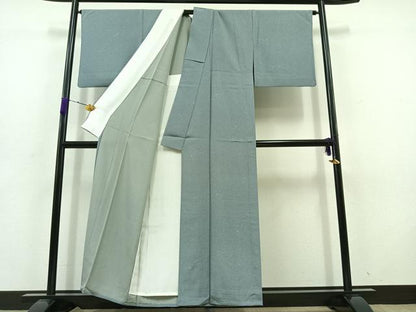 平和屋着物▽上質な小紋 単衣 草花文 正絹 逸品 AABD6041jh
