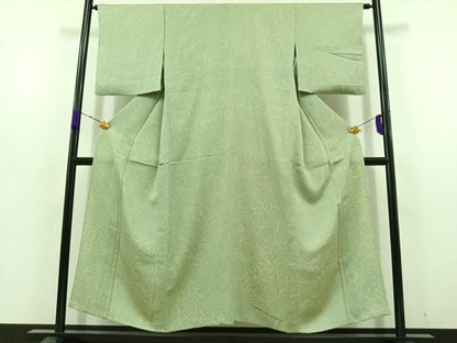 平和屋着物▽上質な小紋 単衣 芝文 正絹 逸品 AABD6042jh
