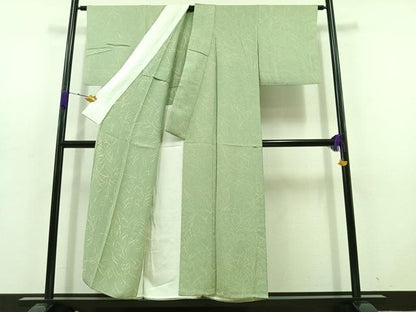 平和屋着物▽上質な小紋 単衣 芝文 正絹 逸品 AABD6042jh