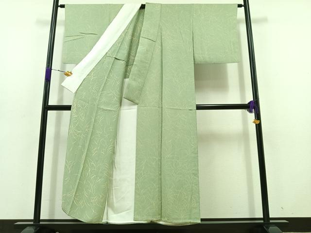 平和屋着物▽上質な小紋 単衣 芝文 正絹 逸品 AABD6042jh