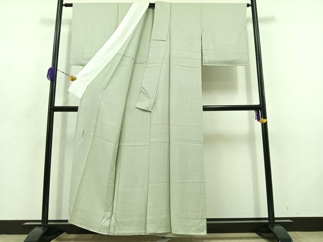 平和屋着物▽本草木染作家　瑞寶　色無地　単衣　柳鼠色　正絹　逸品　AABD6045jh
