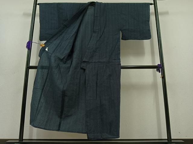 平和屋着物∴夏物 男性 浴衣 阿波しじら織 縞 綿 AABD6046jh
