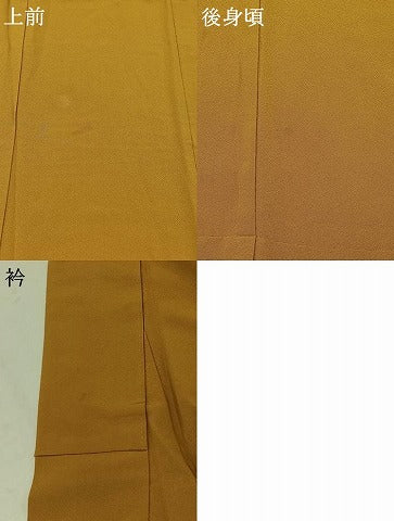 平和屋着物▽上質な色無地　単衣　金色　正絹　逸品　AABD6052jh