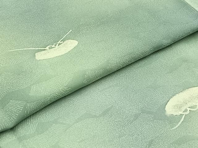 平和屋着物▽上質な小紋 単衣 松文 暈し染め 正絹 逸品 AABD6063jh