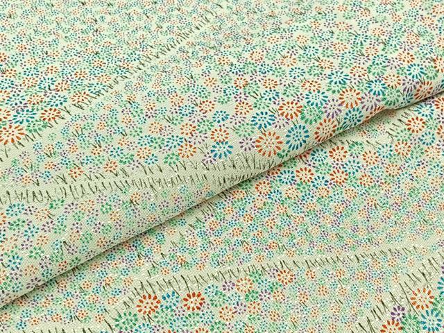 平和屋着物▽上質な小紋 単衣 作家物 草花文 正絹 逸品 AABD6066jh